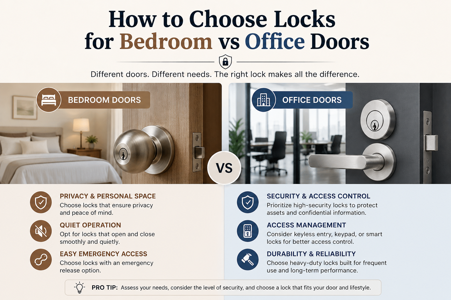 How to Choose Locks for Bedroom vs Office Doors