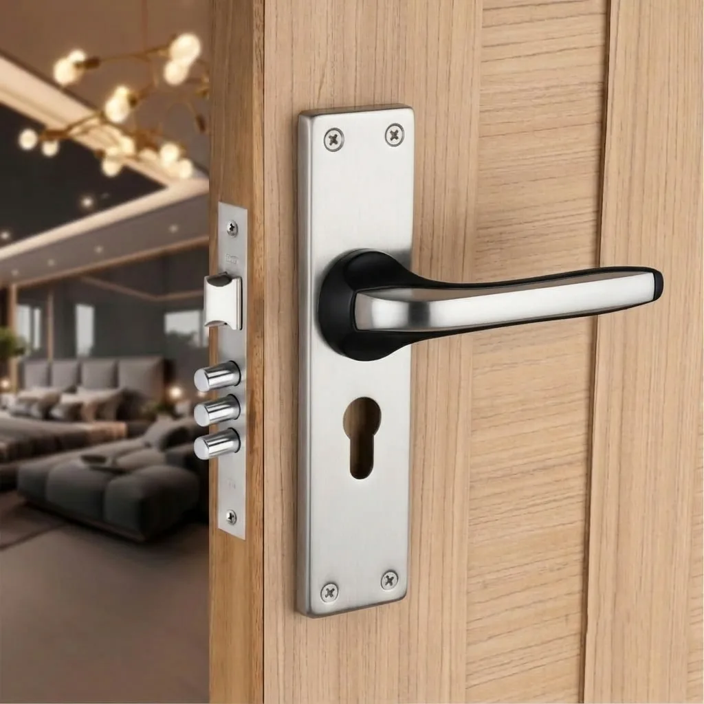 Silvex Mortise Door Handle Lockset- Satin Black Finish
