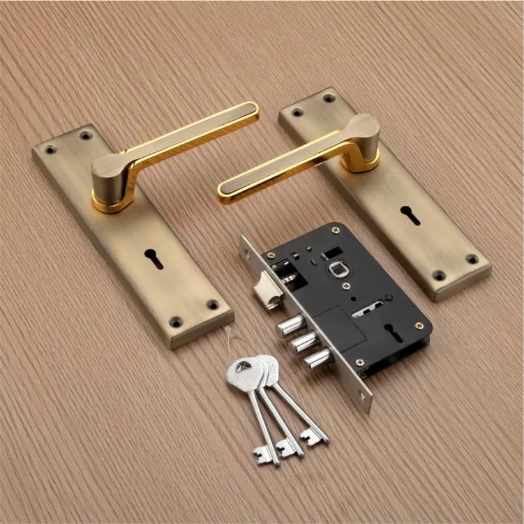 Onex Mortise Door lock set - Antique Gold Finish