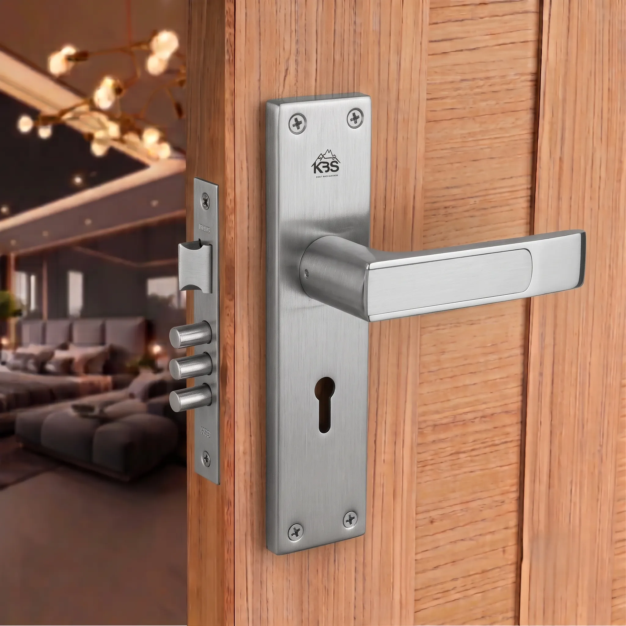 Cradle Mortise Door Handle Lockset-  Glossy Laquer Finish